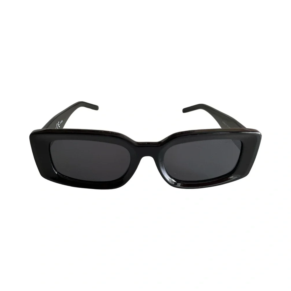 SOJOS Black Rectangle Sunglasses Star Detail Retro Y2K UV400